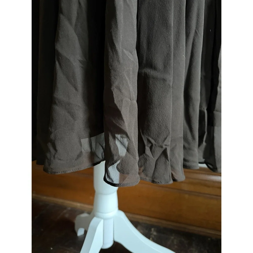 Y2K Silk Chocolate Brown Halter‎ Midi Dress Carry Bradshaw Backless Romantic 8